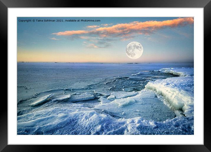February Full Moon Framed Mounted Print by Taina Sohlman