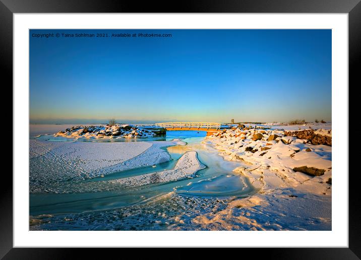 Breakwater on Cold February Morning Framed Mounted Print by Taina Sohlman