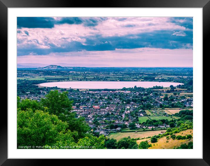 Countryside and hills surrounding Cheddar village and Cheddar reservoir, Somerset, England, U Framed Mounted Print by Mehul Patel
