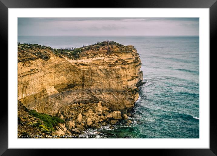 Castle Rock promontory at the Twelve Apostles coastline, Great Ocean Road, Victoria, Australia Framed Mounted Print by Mehul Patel