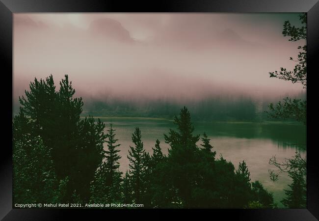 Misty morning in the Rocky Mountains - Alberta, Canada Framed Print by Mehul Patel