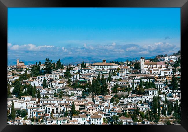 High shot of the Arab quarter (el Albaicin) of the town of Granada, Spain Framed Print by Mehul Patel