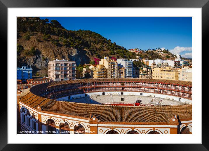Exterior of 'La Malagueta', the bull ring of Malaga - Andalucia, Spain Framed Mounted Print by Mehul Patel