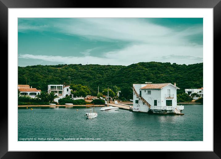 Little Venice house on the Mahon inlet, Menorca, Spain Framed Mounted Print by Mehul Patel