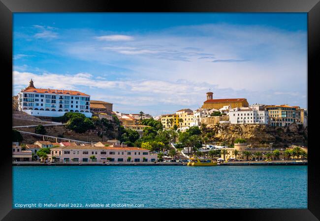 View of the old town of Mahon the capital of Menorca, Spain Framed Print by Mehul Patel