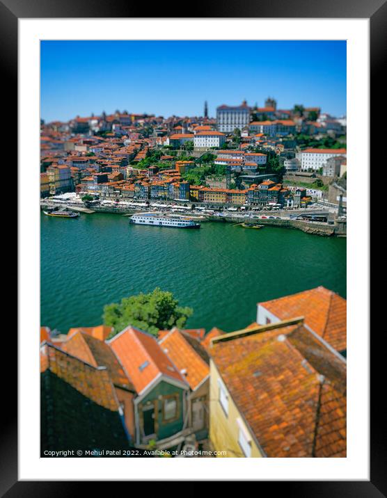 View over the river Douro across to the historic centre of Porto Framed Mounted Print by Mehul Patel