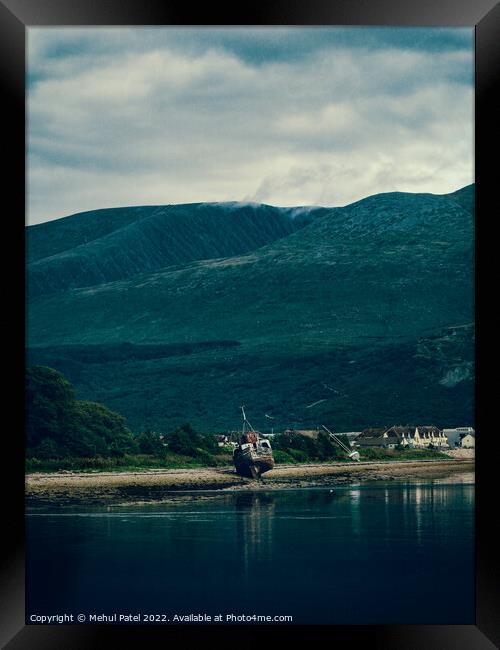 Shipwreck on the shores of Loch Linnhe Framed Print by Mehul Patel