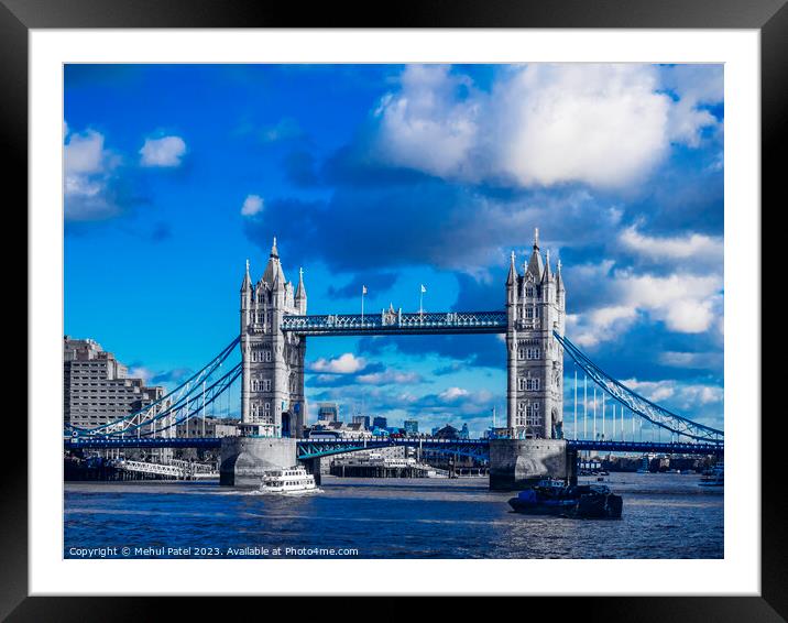 Cool tone Tower Bridge Framed Mounted Print by Mehul Patel