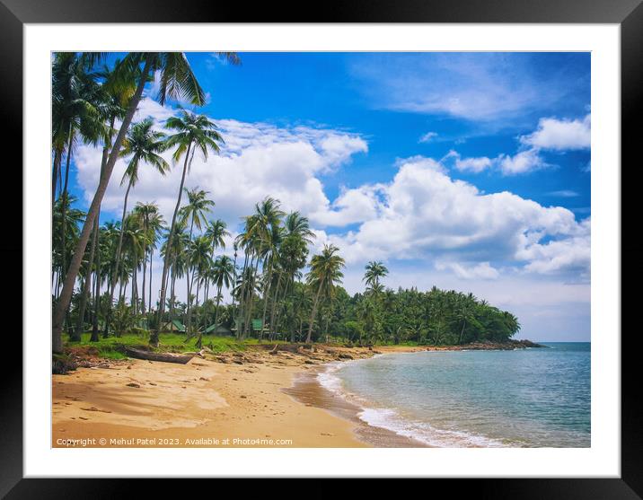 Unspoilt beachfront on Ko Lanta island - Thailand Framed Mounted Print by Mehul Patel