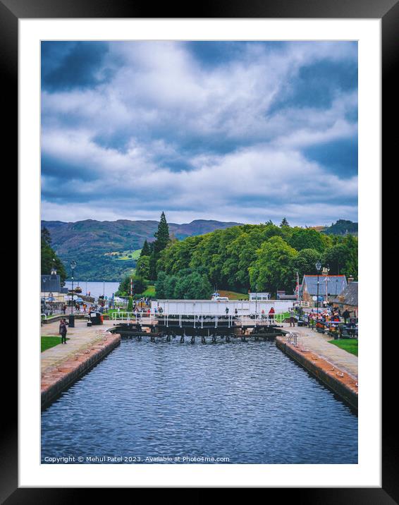 Caledonian Canal locks at the popular tourist village of Fort Augustus Framed Mounted Print by Mehul Patel