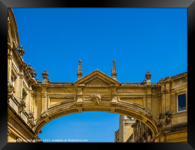 Detail on archway with Roman style architecture Framed Print by Mehul Patel