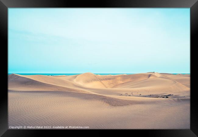 Cool toned image of the Dunas de Maspalomas (Sand dunes of Maspa Framed Print by Mehul Patel