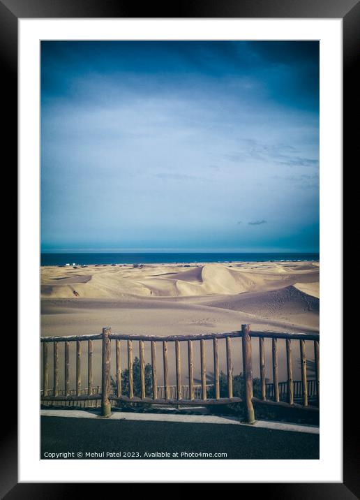 Sand dunes of Maspalomas, Gran Canaria, Canary Islands, Spain. Framed Mounted Print by Mehul Patel
