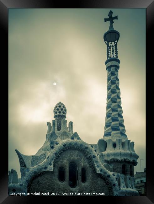 Porter's Lodge building in Parc Guell, Barcelona,  Framed Print by Mehul Patel