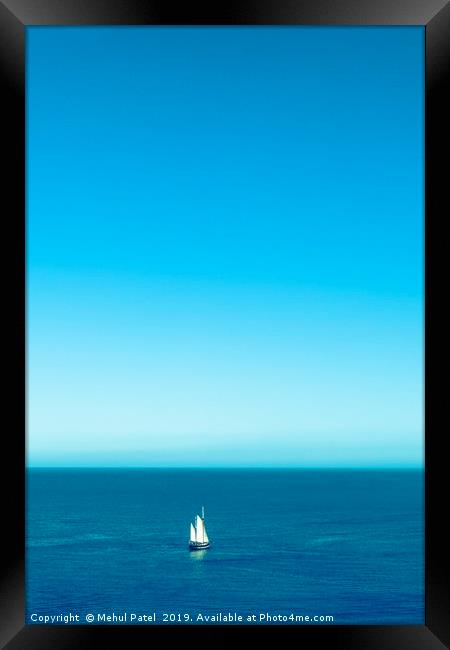 Tall ship sailing out to sea Framed Print by Mehul Patel