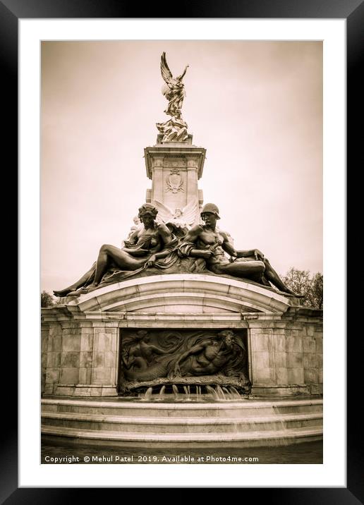 Vintage image look of Statues and water feature Framed Mounted Print by Mehul Patel