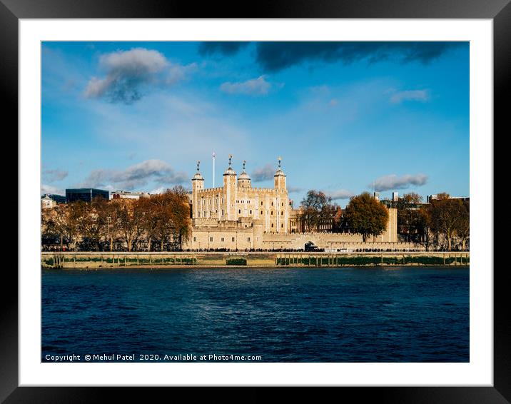 The Tower of London situated along the embankment  Framed Mounted Print by Mehul Patel
