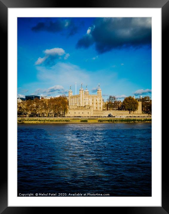 Tower of London by the River Thames, London, UK. D Framed Mounted Print by Mehul Patel