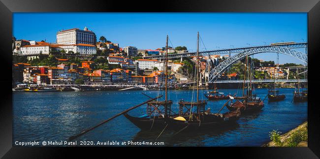 Old style wooden boats (Rabelos) on the river Duor Framed Print by Mehul Patel