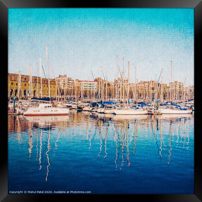 Barcelona Marina Framed Print by Mehul Patel