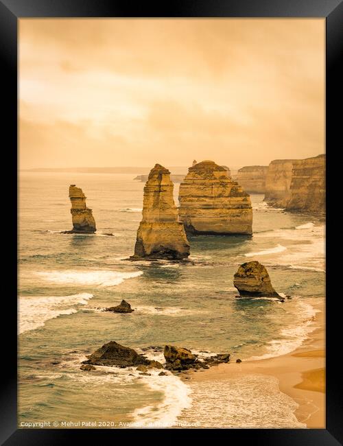 Twelve Apostles cliffs by the Great Ocean Road, Victoria, Australia Framed Print by Mehul Patel