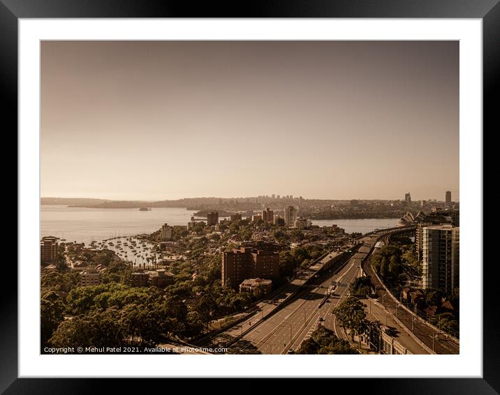 Early morning Sydney Harbour view from North Sydney, New South Wales, Australia Framed Mounted Print by Mehul Patel