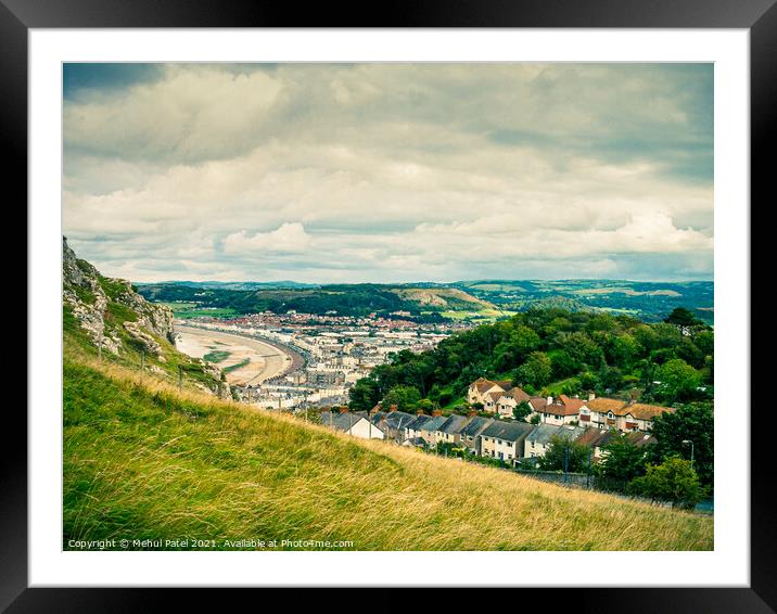 View of Llandudno from Great Orme Country Park, Llandudno, Conwy Framed Mounted Print by Mehul Patel