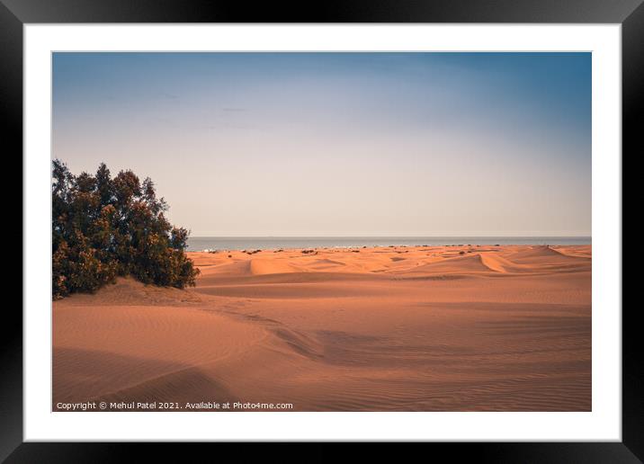 Dunas de Maspalomas (Sand dunes of Maspalomas), Gran Canaria Framed Mounted Print by Mehul Patel