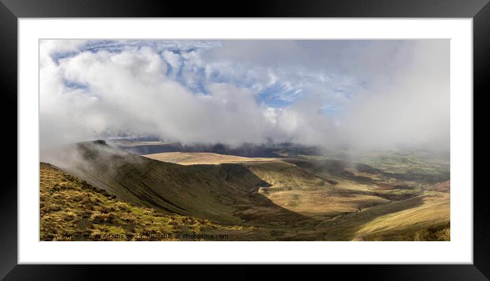 Pen Y Fan panorama Framed Mounted Print by Steve Adams