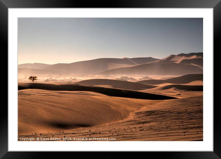 Sand Dunes of Sossusvlei, Namibia Framed Mounted Print by Steve Adams