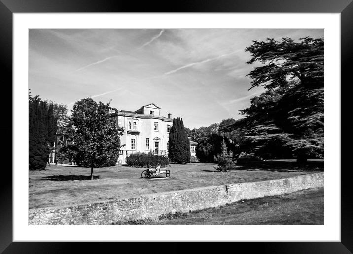 Bury Knowle House in black and white Framed Mounted Print by Hayley Jewell