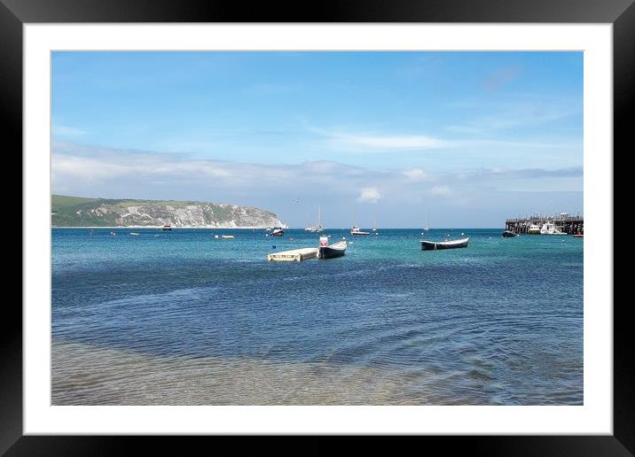 Beautiful views from Swanage beach Framed Mounted Print by Hayley Jewell