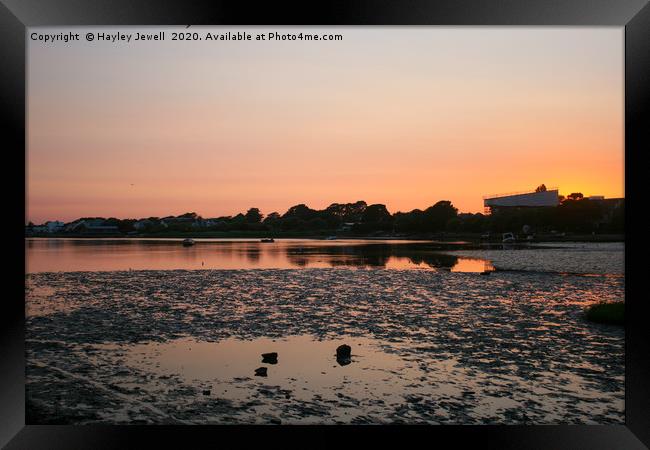 Sunset over Mudeford Quay Framed Print by Hayley Jewell