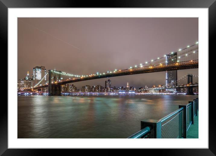Brooklyn Bridge Framed Mounted Print by Scott Collier