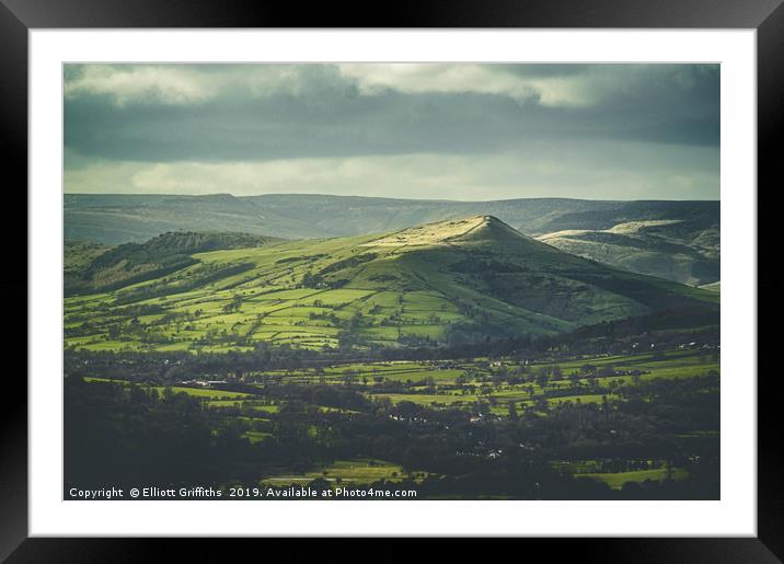 Win Hill Framed Mounted Print by Elliott Griffiths