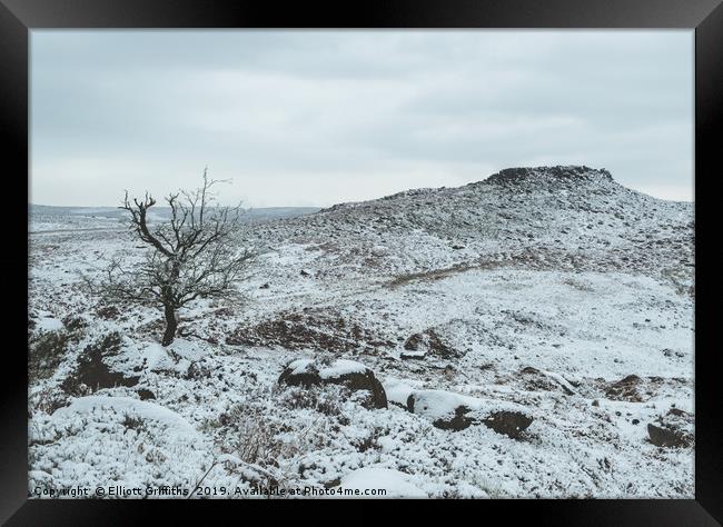 Roman Hill Fort Covered in Snow Framed Print by Elliott Griffiths