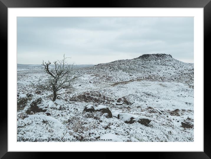 Roman Hill Fort Covered in Snow Framed Mounted Print by Elliott Griffiths