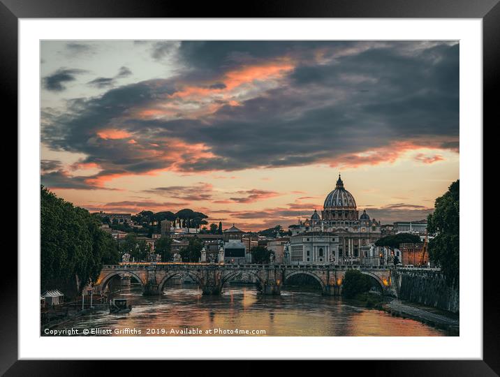 Vatican at Sunset Framed Mounted Print by Elliott Griffiths