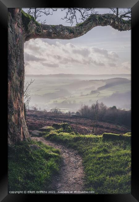 Misty Valley Framed Print by Elliott Griffiths