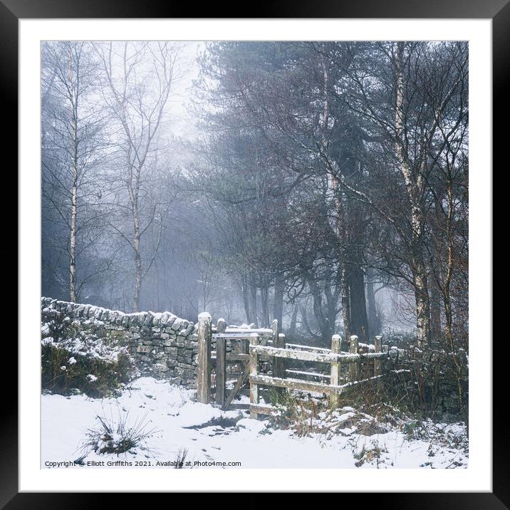 Foggy Wood Framed Mounted Print by Elliott Griffiths