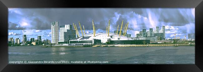 London Panorama - O2 Arena Framed Print by Alessandro Ricardo Uva