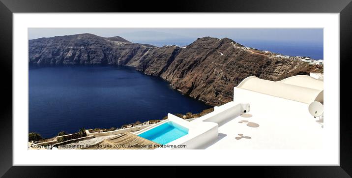 Santorini Framed Mounted Print by Alessandro Ricardo Uva