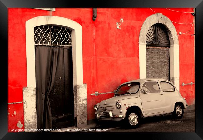 The Old Car - Amalfi Framed Print by Alessandro Ricardo Uva