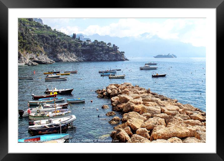 Conca dei Marini beach - amalfi coast Framed Mounted Print by Alessandro Ricardo Uva