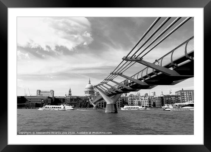 River Thames  - London Framed Mounted Print by Alessandro Ricardo Uva