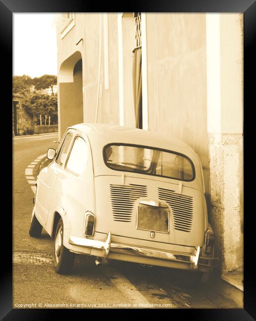 The old car - Amalfi coast - Italy Framed Print by Alessandro Ricardo Uva
