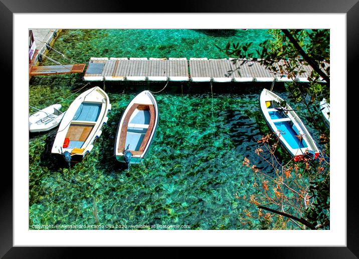 Wooden Boats - Amalfi Coast Framed Mounted Print by Alessandro Ricardo Uva