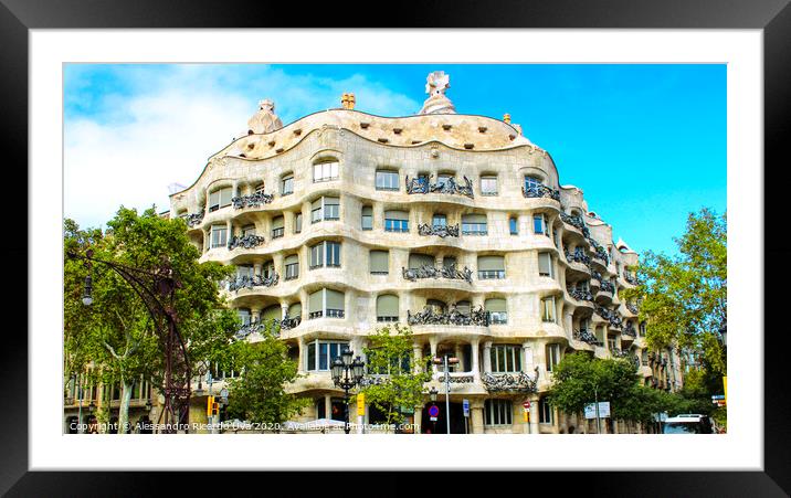 Casa Milà - Barcelona Framed Mounted Print by Alessandro Ricardo Uva