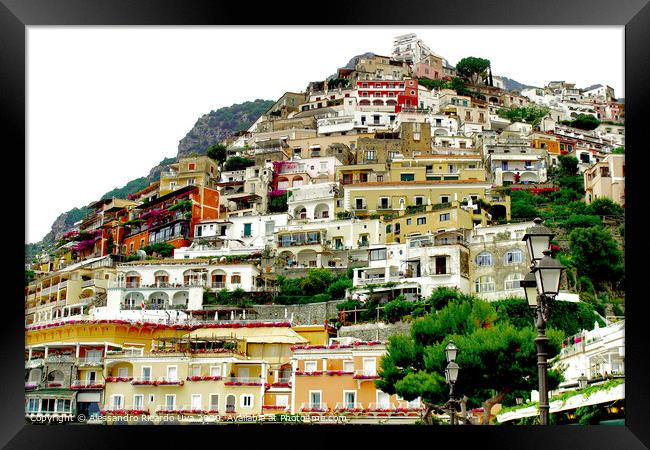 Positano - Italy Framed Print by Alessandro Ricardo Uva