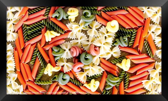 Colourful pasta Framed Print by Alessandro Ricardo Uva